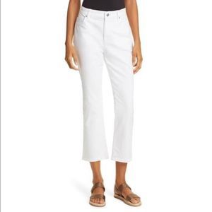 Eileen Fisher White Slim Crop Organic Cotton Jean